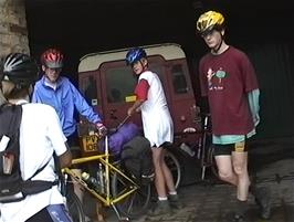 The "Bicycle Shed" at Keld Youth Hostel, where several bike repairs were carried out last night